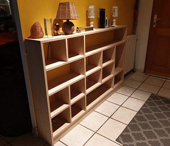 Bibliothèque / console en chataigner