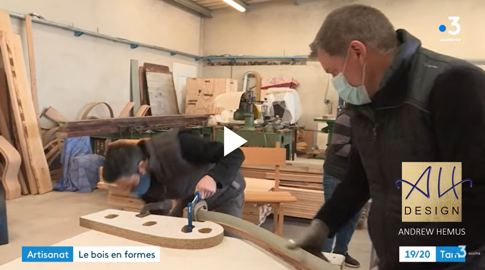 Video reportage Cintrage à la Valeur Andrew Hemus Design france 3